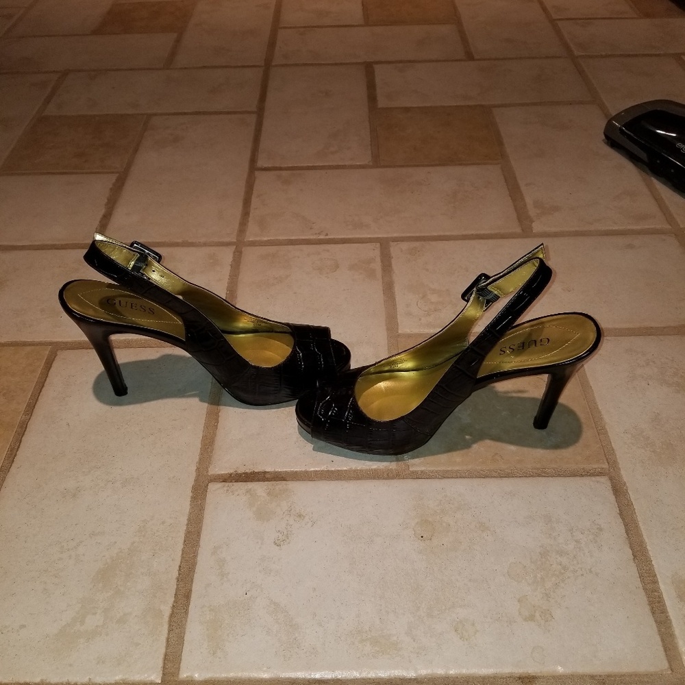GUESS PEEP TOE, SLINGBACK STILETTOS - Picture 2 of 6